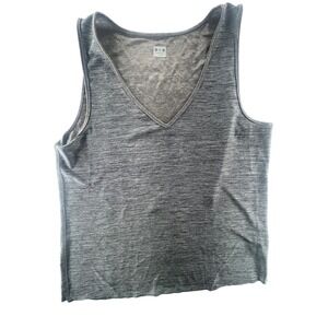 Three Dots Tank Top V-Neck Sleeveless Heathered Casual Top Made in‎ USA M